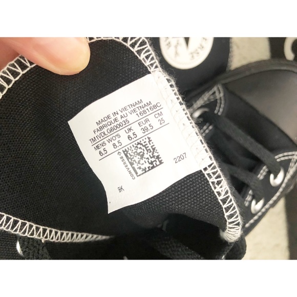 Converse Black High Tops x PERRY MASON - Size 8.5 - Picture 6 of 9